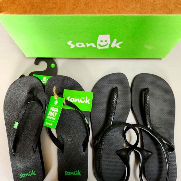 Sanuk yoga spree flip flops size NWT 7/38 and Havananns 7 women's get both $25 - Picture 6 of 6